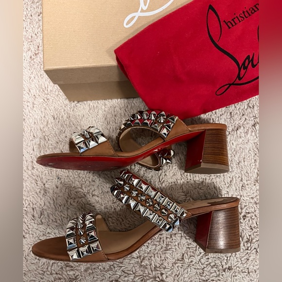 Christian Louboutin block stud heel sandal - Picture 3 of 5